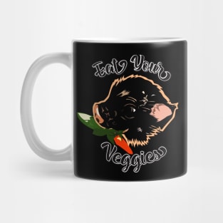 Eating Veggies a vegetarian pig Mug